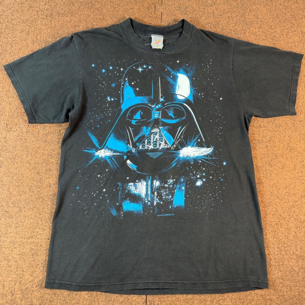 Vintage Star Wars Darth Vader T-Shirt Keelin Scenes Inc Black Large Made in USA